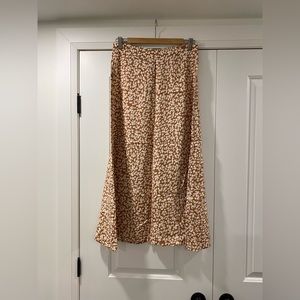 MANGO Midi Skirt - Medium - Floral Dusty Pink